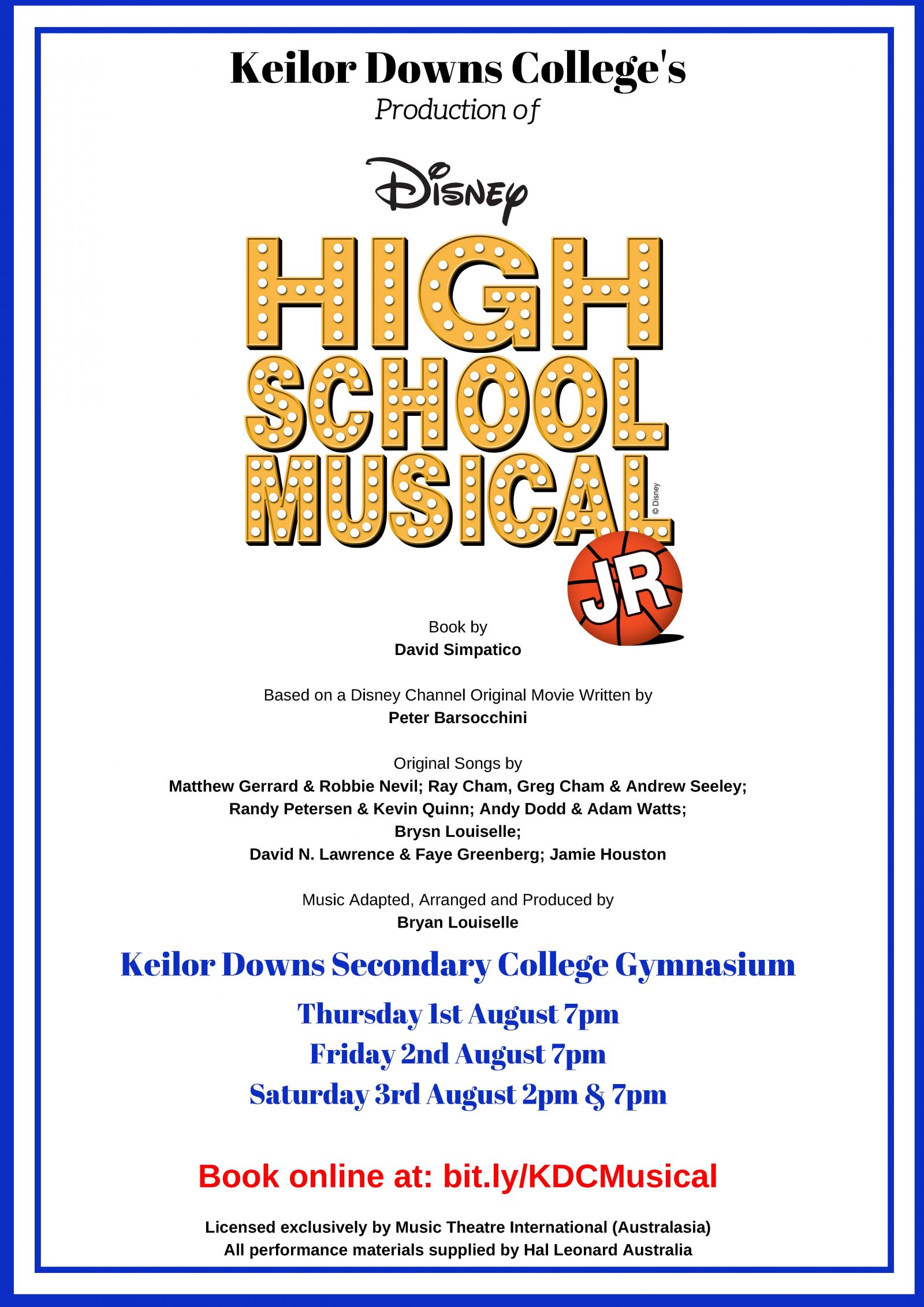 Disney High School Musical Jr Keilor Downs College